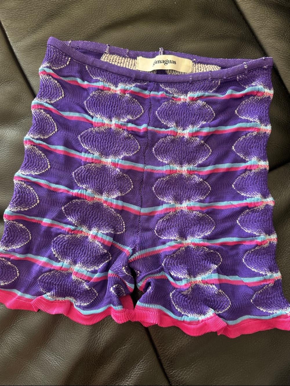 Gimaguas 🌺 👾 Purple Knit Shorts with Pink Trim